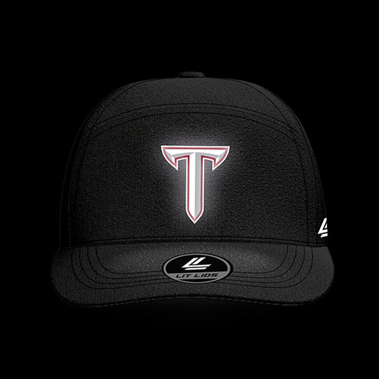 Troy University Black Collection 6-Panel Lit Lid