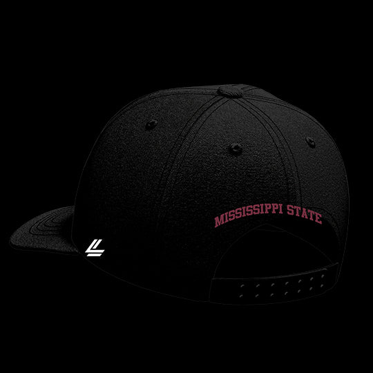 Mississippi State University Black Collection 6-Panel Lit Lid