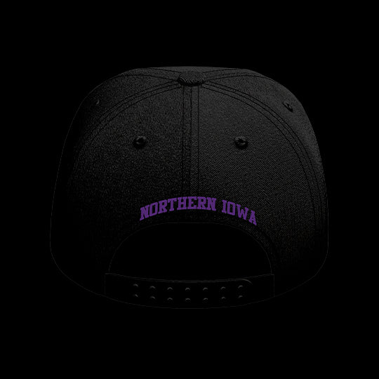 University of Northern Iowa Black Collection 6-Panel Lit Lid