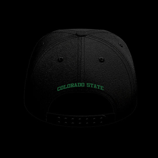 Colorado State Black Collection 6-Panel Lit Lid
